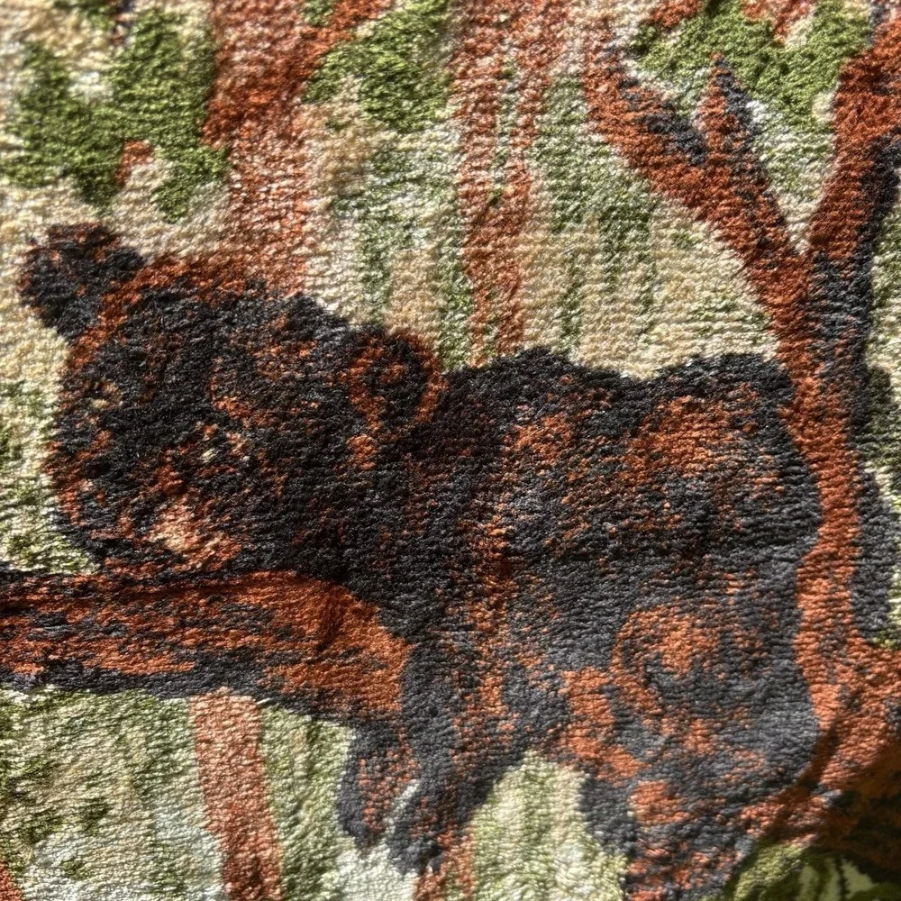 Vintage Bear Tapestry Rug Wall Hanging Cabin Rustic Camp Decor 45 X 63 Colorful